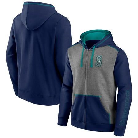 Men's Fanatics Branded Navy/Heathered Gray Seattle Mariners Expansion Team Full-Zip Hoodie
