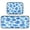 Blue Oak Leaf Pattern, variant on 2-Piece Kitchen Mat Set Non Slip Washable Floor Mats Decorative Rugs for Kitchen Sink Laundry Blue Flowers and Pink Leaves