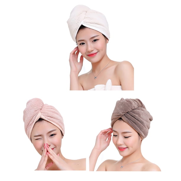 Para Secar El Cabello, Amigables Con La Piel, De Forro Polar Coralino Suave, Secado Rápido De Alta Calidad, Fáciles De Usar, Gorros Para El Cabello De Secado Rápido 3 Toallas sonducket HA014130-00