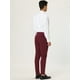 thumbnail image 5 of Lars Amadeus Vestido de hombre Chino Slim Fit Stretch Flat Front Color sólido Pantalones de negocios borgoL, 5 of 6