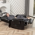 thumbnail image 3 of Oversized Recliner Chair for Adults, Double Power Recliner Chair with Heat Therapy and Massage, Living Room Single Sofa Seat 180 Degrees Lying Flat Recliner Electric Lounge Chair, Black, 3 of 13