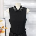 thumbnail image 4 of 2. Elegant Removable False Collar Embellished with Artificial Pearls, Skin-Friendly Fabric for Prom & Event, 4 of 9