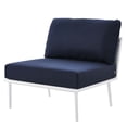 thumbnail image 6 of Lounge Chair Table Set, Navy White, Aluminum, Metal, Fabric, Modern Contemporary, Outdoor Patio Balcony Cafe Bistro Garden Furniture Hotel Hospitality, 6 of 10