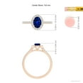 thumbnail image 6 of ANGARA Lab Grown Oval Sapphire Halo Ring with Lab Diamond Accents for Women in 14K Rose Gold (Size-7x5mm) | September Birthstone, Anniversary, Jewelry Gift for Women | Lab-Grown Blue Sapphire Ring, 6 of 8