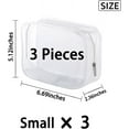 thumbnail image 2 of Clear Plastic Zippered Toiletry Carry Pouch TSA Approved Toiletry Bag Portable Cosmetic Makeup Bag for Vacation, Bathroom and Organizing (White 3Pcs, Small), 2 of 9