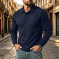 thumbnail image 6 of CQONEPT Dress Button Down Shirt for Men Business Casual Corduroy Shirts Lapel Top Fitted Workout Sweatshirts Golf Tees Dark Blue 3XL, 6 of 7