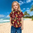 thumbnail image 7 of Stamzod Boys Short Sleeve Button Down Shirt Summer Tropical Printed Boys Hawaiian Shirt Casual Loose Kids Clothes with Pocket Wine 14 Years, 7 of 7