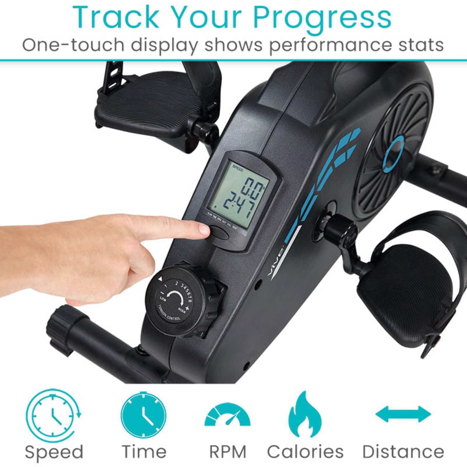 Vive Under Desk Bike Pedal Exerciser – Magnetic Desk Cycle for Arm & Leg Exercise, Portable Seated Stationary Bike for Home & Office