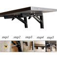 thumbnail image 2 of 2 soportes de estante plegables de acero inoxidable para montaje en pared para bricolaje., 2 of 14