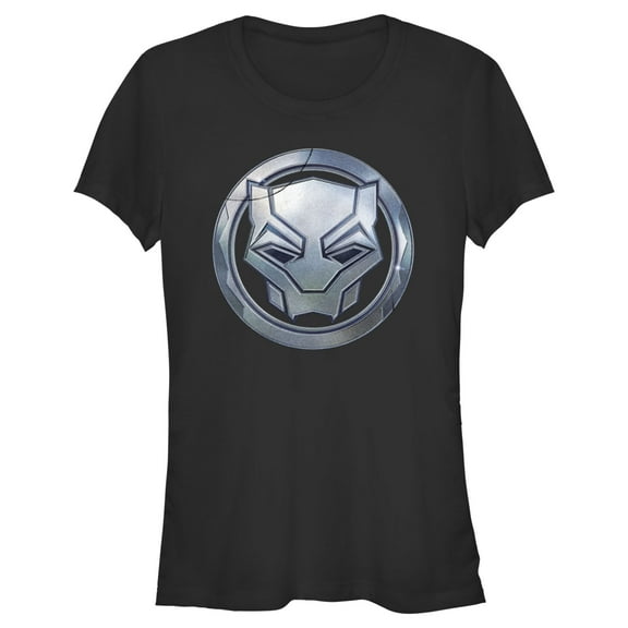 Junior's Black Panther: Wakanda Forever Metallic Panther Icon  Graphic Tee Black Medium