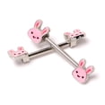 thumbnail image 6 of Body Candy 14G Womens Nipplerings Piercing Steel 2Pc Kawaii Cutie Easter Bunny Nipple Ring Set 9/16, 6 of 8