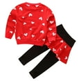 thumbnail image 3 of GYRATEDREAM Toddler Baby Girls Clothes Set Long Sleeve Heart Print Crewneck Sweatshirt Top + Leggings Kids Clothing Set, Size 2-3 Years, 3 of 4