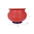 thumbnail image 2 of Pre Seasoned Earthen Clay Handi + Kadai Pots Combo For Cooking - Red, 3 + 2 Liters, 2 of 5