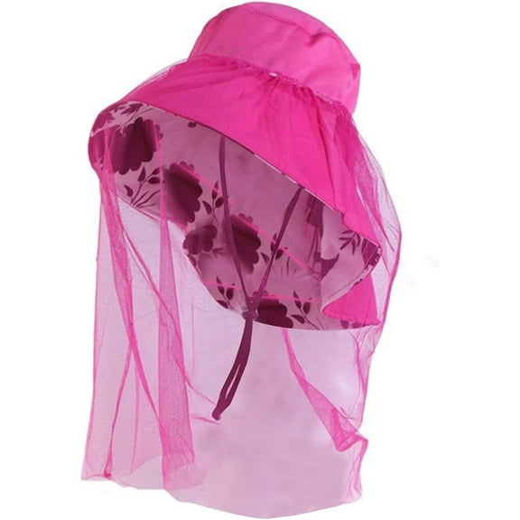 YooGuoGuo Wide Brim Sun UV Protection Sunhat with Mesh Veil Head Net Hat