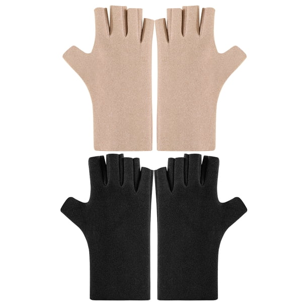 Guantes de medio dedo Tejido suave y cálido Resistente al frío, al viento, cálidos y con dedos semiflexibles para escribir 1053