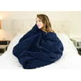 thumbnail image 4 of Pure Warmth Velour Sherpa Electric Heated Warming Blanket Twin Navy Blue, 4 of 4