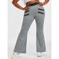 thumbnail image 2 of Pantalones Campana Talla Extra Estampado Teñido Espacio de Cremallera Rosegal  Pantalones de talla grande, 2 of 5