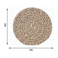 thumbnail image 3 of Naittoop 4pcs Farmhouses Rope Round Drink Coasters 5in Washable Braided Woven Cotton Coasters for Dining Table Heat Resistant Home Decor Mats Brown, 3 of 7