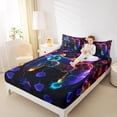 thumbnail image 4 of Homewish 3D Gamepad Gaming Bed Sheets for Kids, Mystic Stars Galaxy King Sheets, Neon Colorful Honeycomb Sheet Set, Breathable Home Decor, 4pcs, 4 of 7