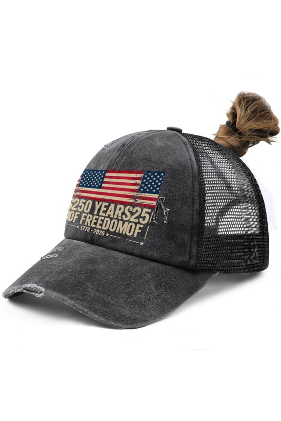 250 Years of Freedom America 1776-2026 Eagle Design Curved Brim Baseball Cap Breathable Eyelets Sun Hat