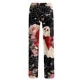thumbnail image 7 of Zydvens Women Halloween Pajama Pants Wide Leg Lounge Wear with Pockets Soft Elastic Waist Drawstring PJ Bottoms Spooky Cute Ghost Black Cat Print Costume Cosplay Pants S-3XL, 7 of 7
