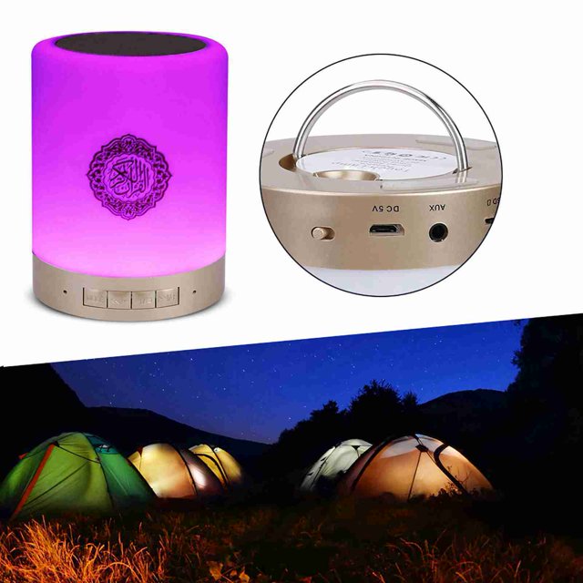 Lámpara led tálil mp3 8g control remoto inalámbrico Altavoz Corán, adecuado para yoga, camping, reproductor de mp3, con control remoto, diseño portátil