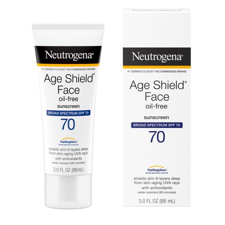 Neutrogena Age Shield Anti-Oxidant Face Sunscreen SPF 70, 3 fl. (Best Natural Face Sunscreen 2019)
