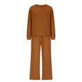 thumbnail image 3 of UAMVSH Sweatsuits Women 2 Piece Outfit Crewneck Sweatshirt Wide Leg Pants Matching Lounge Set Comfy Soft Tracksuit Set with Pockets, 3 of 6