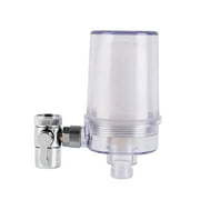 Angle View: Faucet Water Filter Drinking Water Filtration Improve Taste Accessories Easy Installation Filter Impurity ABS Faucet Water Filter for Bathroom Kitchen White Transparent