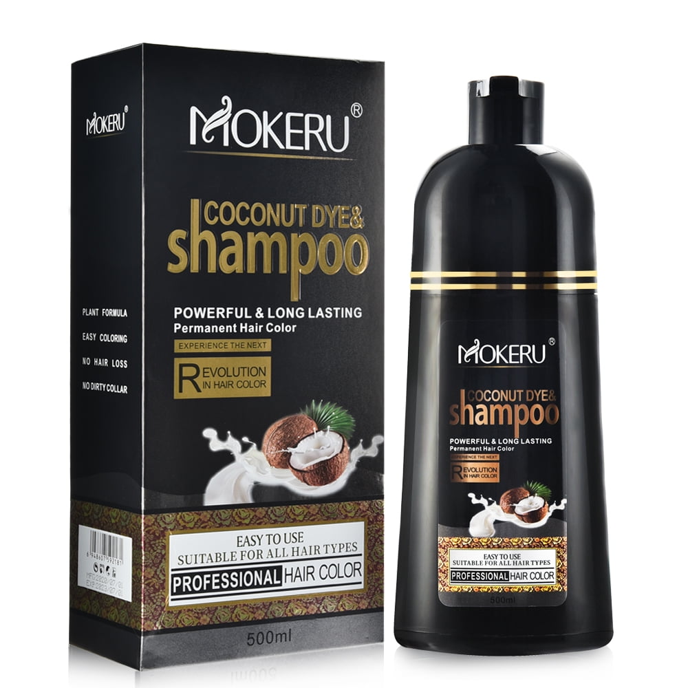 HailiCare 500ml Permanent Hair Color Shampoo Natural Coconut Oil Hair Dye Long Lasting,Light