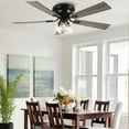 thumbnail image 5 of Bella Depot 52" Black Modern Flush Mount Ceiling Fan with Light and Remote Control 6-Speed Reversible DC Motor, 5 of 13