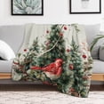 thumbnail image 5 of RKSupls Christmas Throw Blanket,Soft Warm Fannel Pine Tree Cardinal Bird Blankets Gift for Home Bed Sofa Couch Decor,50x60 in, 5 of 9