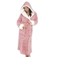 thumbnail image 2 of Gomelly Women Robe Velvet Bathrobe Warm Nightgowns Ladies Lounge Wear Sleepwear Long Sleeve Pink M, 2 of 5