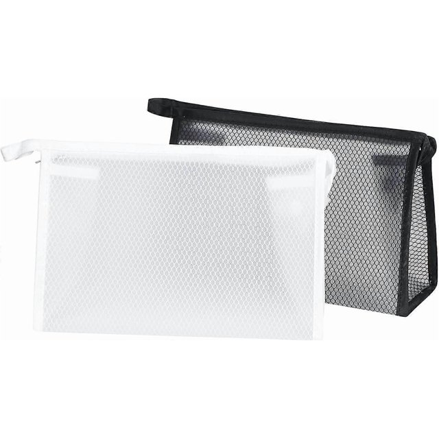 Toiletry Bag, Portable Lightweight Clear Travel Cosmetic Bag Waterproof Makeup Organizer Toiletries Kit Zippered Pouch For Women And Men (black & Whit