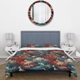 thumbnail image 3 of Designart "Mystical Dragon Patterns" Pink Japanese Bedding Covert Set - Oriental Bed Set With 1 Sham, 3 of 5