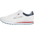 thumbnail image 4 of Tommy Hilfiger Twlaces White Texture Lace Up Logo Low Top Fashion Sneakers (White118, 6.5), 4 of 6