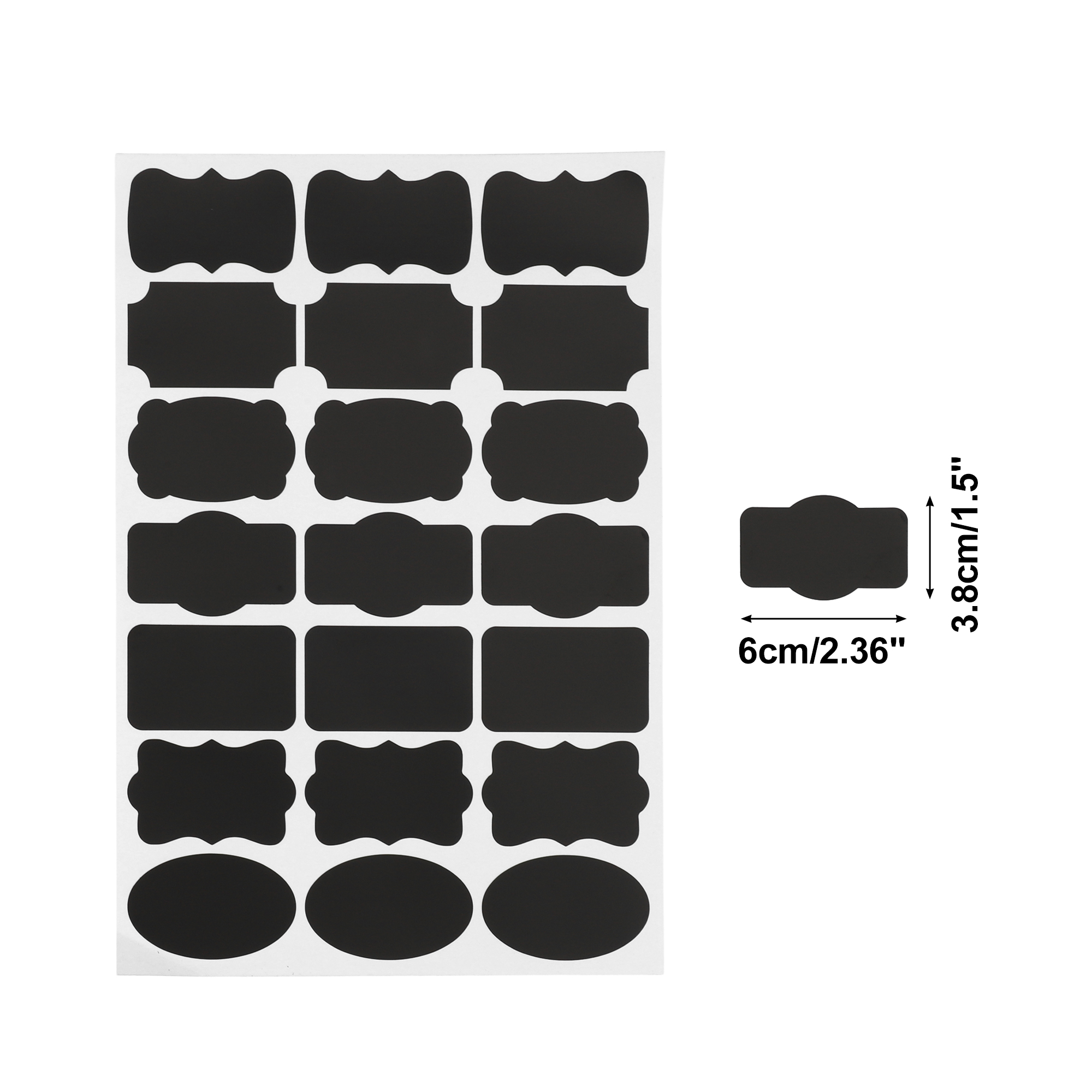 Unique Bargains Removable Erasable Gift Stickers 2.36"x1.5" Black 10 Pcs