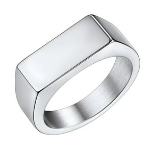 Bestyle Stainless Steel Signet Ring, Heavy Dome Band