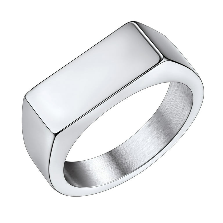 Bestyle Stainless Steel Signet Ring, Heavy Dome Band photo 1