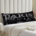 thumbnail image 2 of Paris Body Pillow Cover Vintage Paris Theme Decor Black and White Long Pillow Case Protector with Zipper Farmhouse Pillow Covers Decorative Large Pillowcases for Couch,Sofa,Bedroom,Home Gifts 20"x54", 2 of 6
