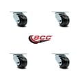 thumbnail image 2 of 3.25 Inch Phenolic Wheel Swivel Caster Set with Roller Bearings Service Caster, 2 of 2