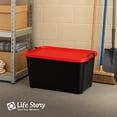 thumbnail image 5 of Life Story 55 Qt Stackable Storage Bin, Heavy Duty Lidded Container, Black/Red, 6 Pack, 5 of 7