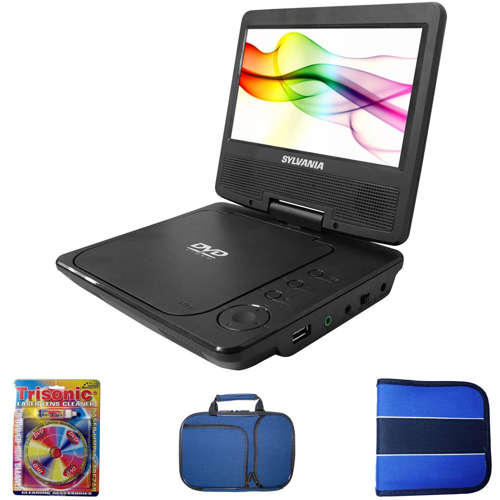 Sylvania Portable DVD Player 7" Swivel Screen Includes Cleaning Kit