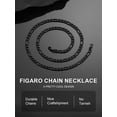 thumbnail image 5 of ChainsProMax Men 5mm Figaro Chain Necklace, 316L Stainless Steel/Gold Plated/Black, 18"-30", 5 of 7