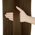thumbnail image 5 of SHCKE Secret Hair Extensions 22 Inch Invisible Light Chestnut Brown Hair Extension Hidden Straight Hair Extensions with Transparent Wire Removable Secure Clips Fish Line Extensions, 5 of 6