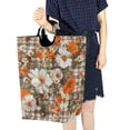 thumbnail image 4 of Yayeee Freestanding Laundry Hamper with Handle Collapsible Large Storage Basket for Clothes, Rustic Floral, 4 of 7