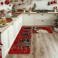 thumbnail image 5 of Darzheoy Christmas Rug Set 2 Pcs Non-Slip Kitchen Mats 16x24 and 16x48 Inch for Floor Decor Holiday Theme Absorbent Backing Mat, 5 of 6