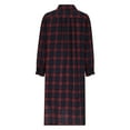 thumbnail image 3 of Qulqfy Cotton Linen Womens Dresses Long Sleeve Tshirt Red Maxi Plaid Checkered Collared Dresses Womens Dresses Fall L, 3 of 5