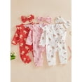 thumbnail image 3 of Baby Todlder Girls Christmas Jumpsuit 0 3 6 12 Motnhs Long Sleeve O Neck Gingerbread Print Ruffle Trim Romper with Headband, 3 of 9