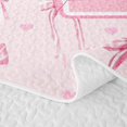 thumbnail image 5 of Erosebridal Kawaii Letter M Quilt King for Girls, Watercolor Bow Print King Coverlet Set, 3pcs, 5 of 7